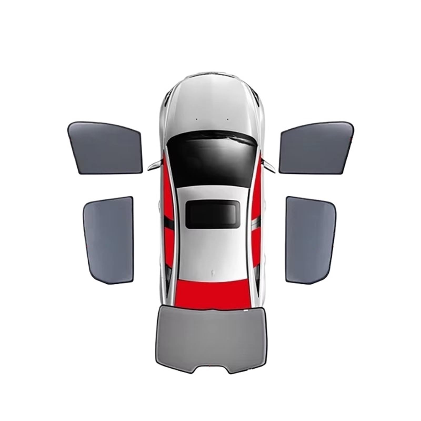 Sonnenschutz Für Q5 SUV 8R 2008-2017 Auto-Rückseiten-Baby-Fenster-Sonnenschutzschild Frontscheiben-Tür-Rollo-Vorhang Sonnenschutz-Visier Sonnenblende(5PCS Front Rear Back) von DZSYOHFS