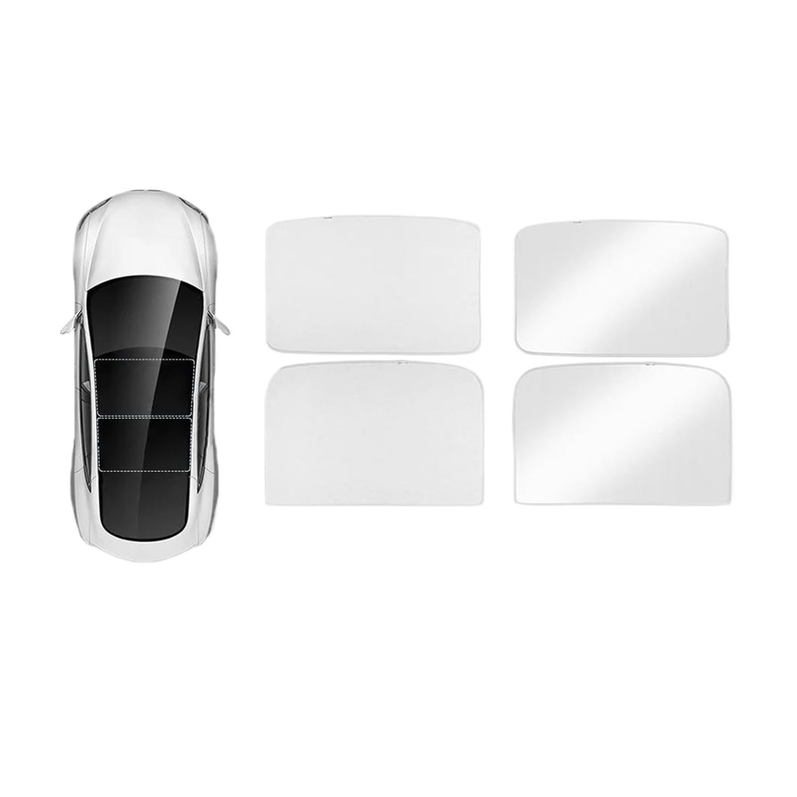 Sonnenschutz Für Tesla Für Modell 3 Für Highland 2023-2024 Sichtschutz Sonnenschutz Maßgeschneiderter Seitenfenster-Schiebedach-Sonnenschutz Jalousie Sonnenblende(Sunroof Polyester Gray) von DZSYOHFS