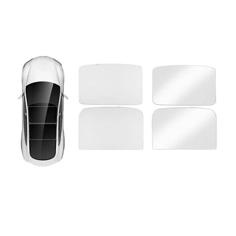 Sonnenschutz Für Tesla Für Modell 3 Für Highland 2023-2024 Sichtschutz Sonnenschutz Maßgeschneiderter Seitenfenster-Schiebedach-Sonnenschutz Jalousie Sonnenblende(Sunroof Polyester Gray) von DZSYOHFS