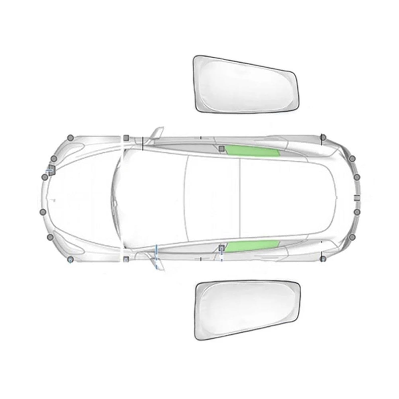 Sonnenschutz Sonnenschutz Aus Silberbeschichtetem Stoff Für Tesla Für Modell 3 2020-2023 Sichtschutz Für Seitenfenster Jalousie Beschattung Für Campingzubehör Sonnenblende(2PCS Rear) von DZSYOHFS