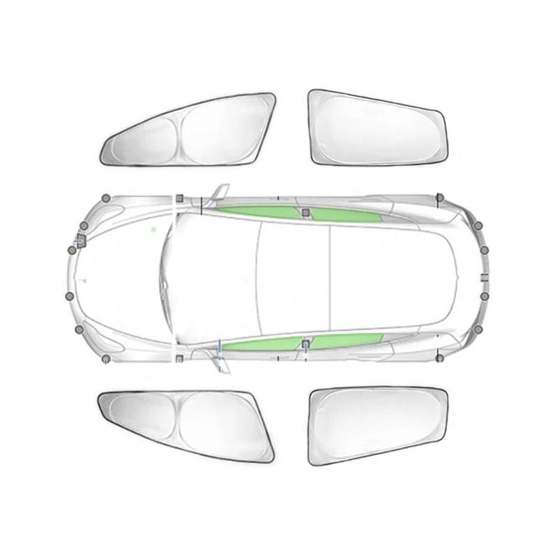 Sonnenschutz Sonnenschutz Aus Silberbeschichtetem Stoff Für Tesla Für Modell Y 2020-2023 Sichtschutz Für Seitenfenster Jalousie Beschattung Campingzubehör Sonnenblende(4PCS) von DZSYOHFS