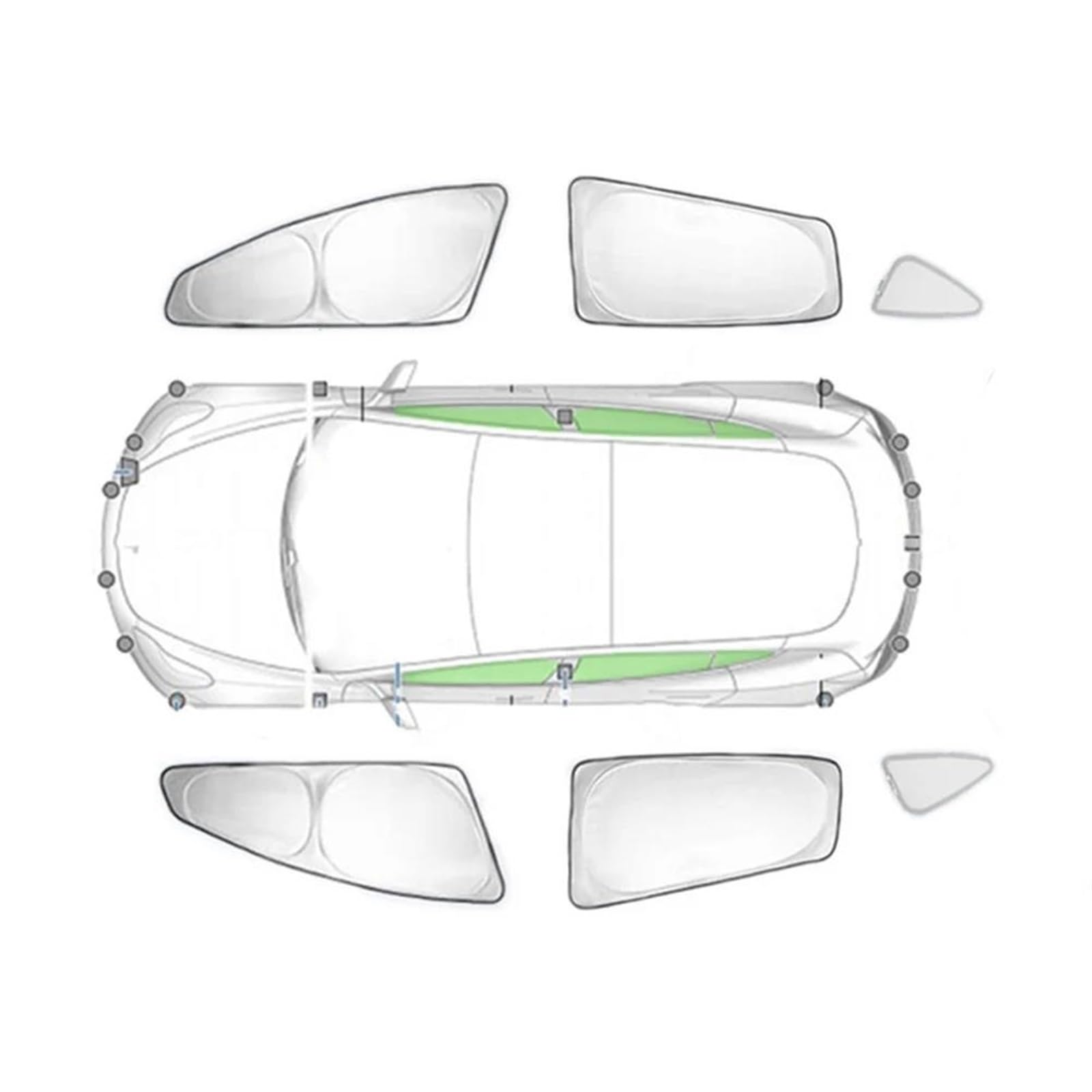 Sonnenschutz Sonnenschutz Aus Silberbeschichtetem Stoff Für Tesla Für Modell Y 2020-2023 Sichtschutz Für Seitenfenster Jalousie Beschattung Campingzubehör Sonnenblende(6PCS) von DZSYOHFS