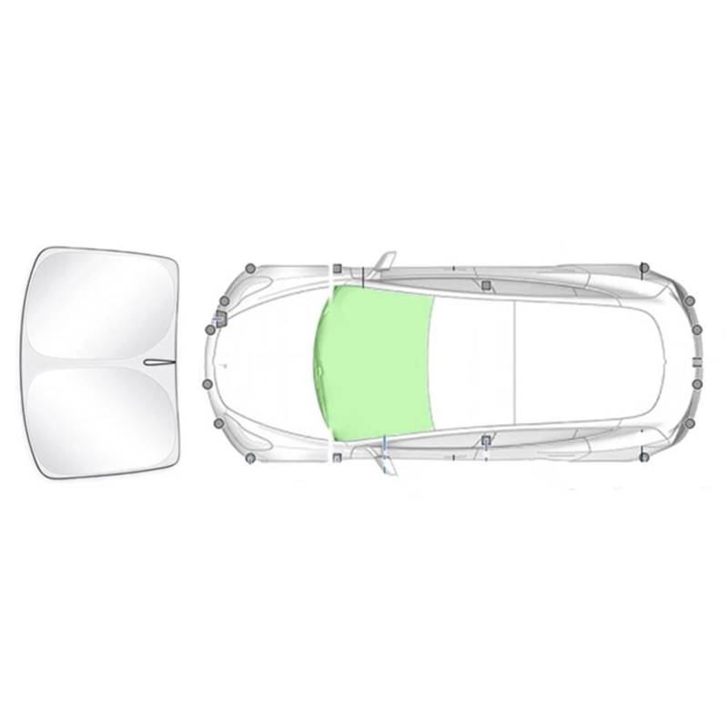 Sonnenschutz Sonnenschutz Aus Silberbeschichtetem Stoff Für Tesla Für Modell Y 2020-2023 Sichtschutz Für Seitenfenster Jalousie Beschattung Campingzubehör Sonnenblende(Front Windshield) von DZSYOHFS