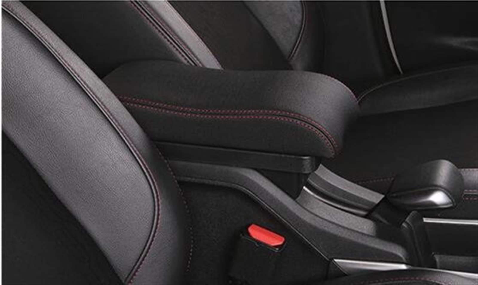 Armauflage Staufach Kompatibel Mit Chevrolet Für Aveo 2012 2013 2014 2015 2016 Auto Verstellbare Armlehne Aufbewahrungsbox Mittelkonsole Armlehne Box Schutz(Black red) von DZWDY