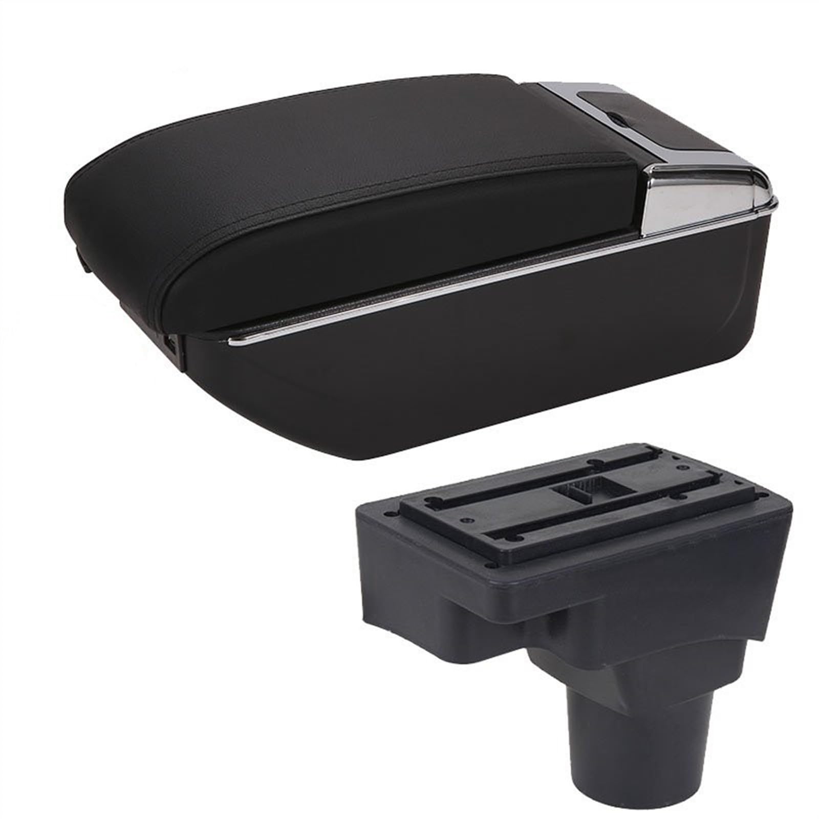 Armauflage Staufach Kompatibel Mit Chevrolet Für Sonic Für Aveo 2012–2017 2018, Auto-Armlehnenbox, Zentrale Aufbewahrungsbox, Mittelkonsole, Armlehnen-Organizer, USB-Modifikationsteile(C style black l von DZWDY