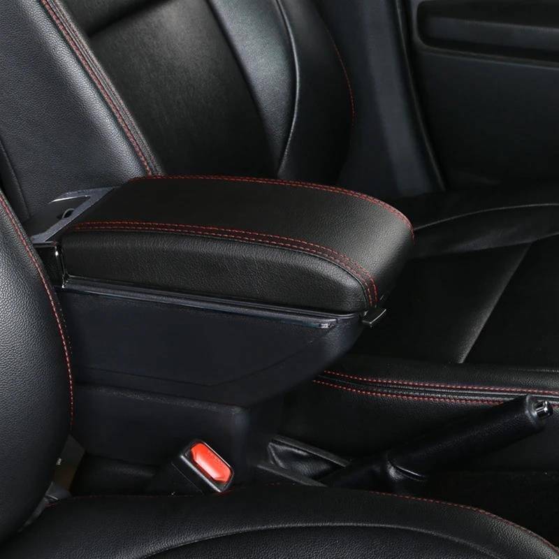 Armauflage Staufach Kompatibel Mit Chevrolet Für Spark III Für Aveo T200 2011–2016 2017, Auto-Armlehnenbox, Mittelkonsole, Aufbewahrung, Styling, Dekoration, Zubehör, USB(Red line) von DZWDY