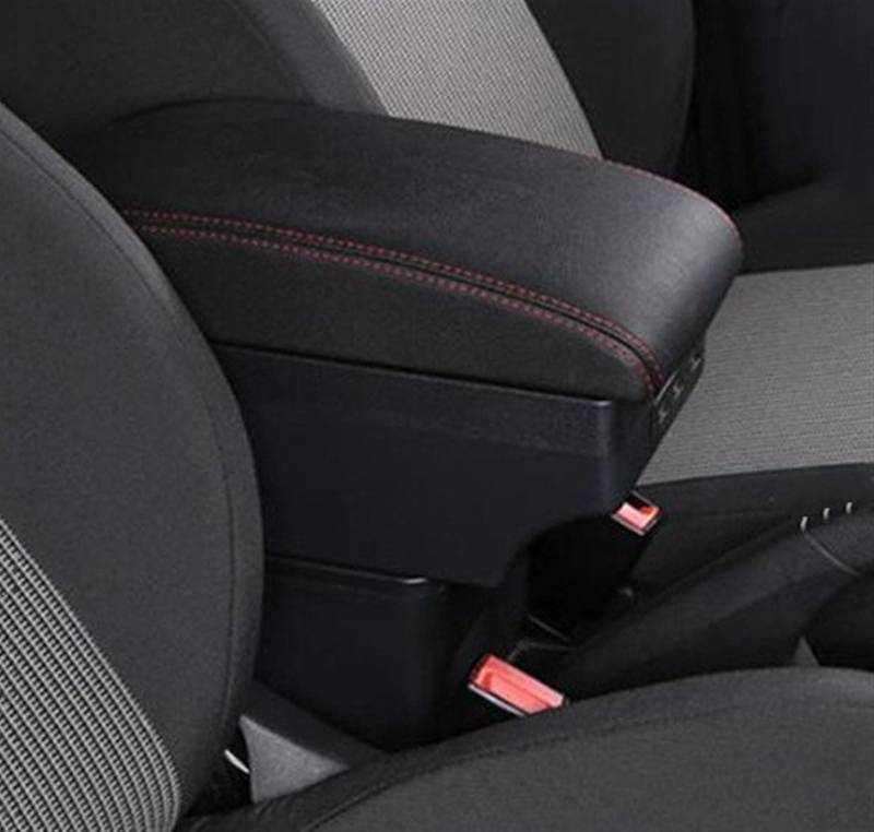 Armauflage Staufach Kompatibel Mit Clio 3 Für Clio 4 Für Captur Armlehnenbox Innenraum Autositz Armlehne Organizer Box Nachrüstteile Aufbewahrungsbox Mit USB(E Black Red 9 USB) von DZWDY