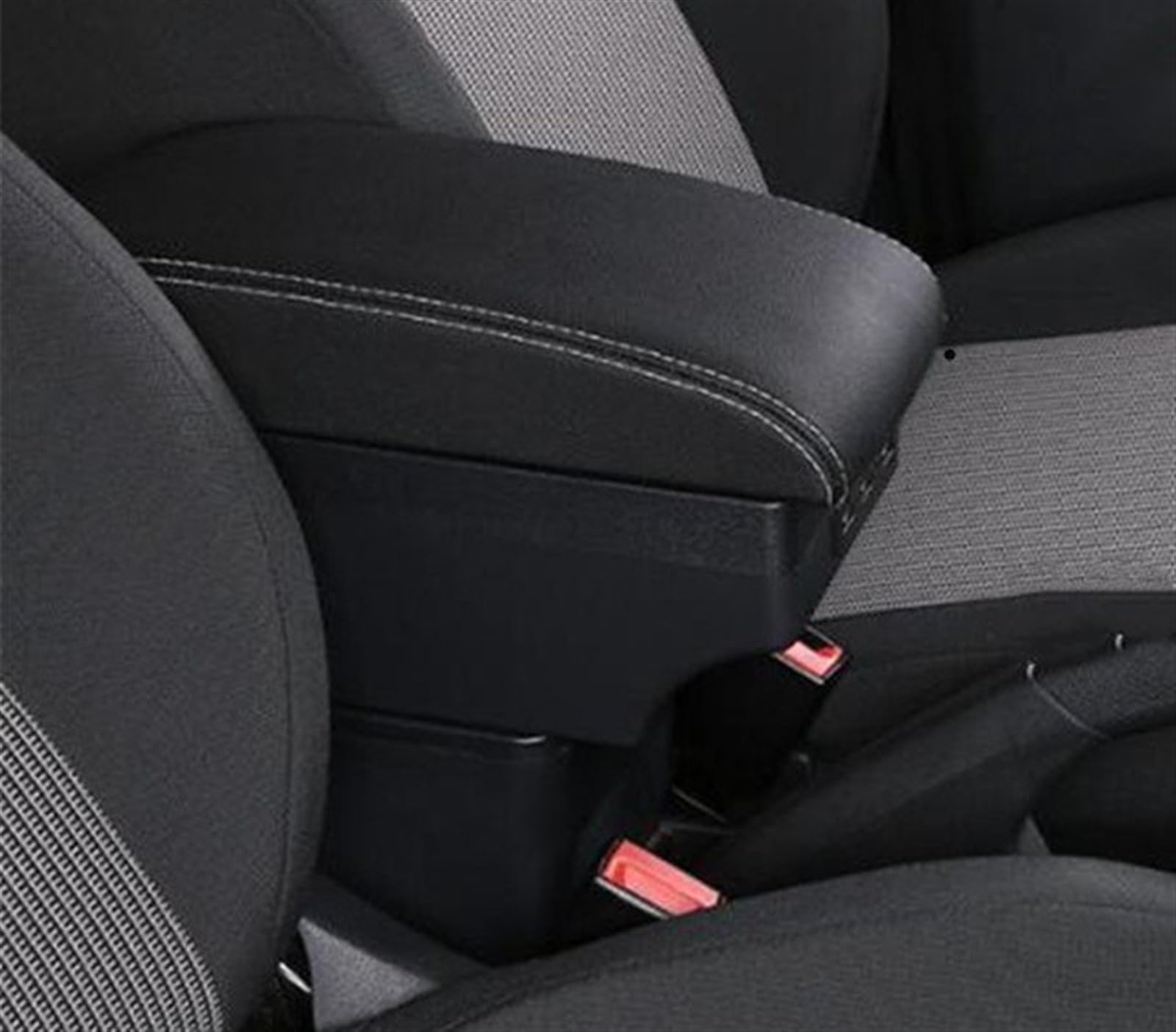 Armauflage Staufach Kompatibel Mit Ford Für Focus Mk1 Auto-Mittelkonsolen-Handlaufbox, Multifunktions-Sitzarmlehnen-Organizer-Box, Nachrüstteile(Black white) von DZWDY