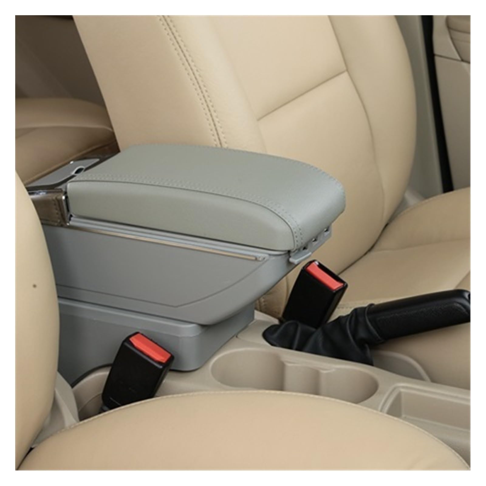 Armauflage Staufach Kompatibel Mit Hyundai Für Accent Für Tegas 2 Mittelarmlehnenbox Auto Central Store Mittelkonsolenbox Aufbewahrungsbox Armlehnen-Organizer Innenteile(Gray) von DZWDY