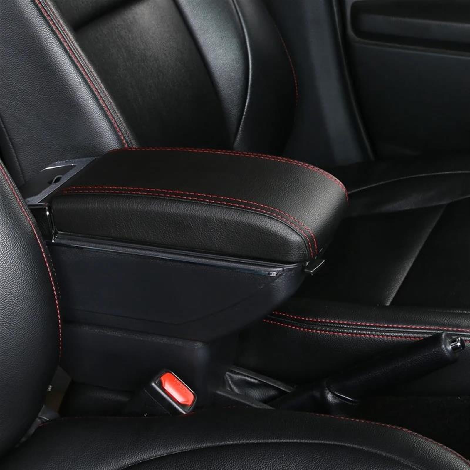 Armauflage Staufach Kompatibel Mit Hyundai Für Elantra Touring I30 2007–2010 2011, Einziehbare Armlehnenbox, Armlehnen-Aufbewahrungsbox, Mittelkonsole Mit Aschenbecher, Getränkehalter(C style red line von DZWDY