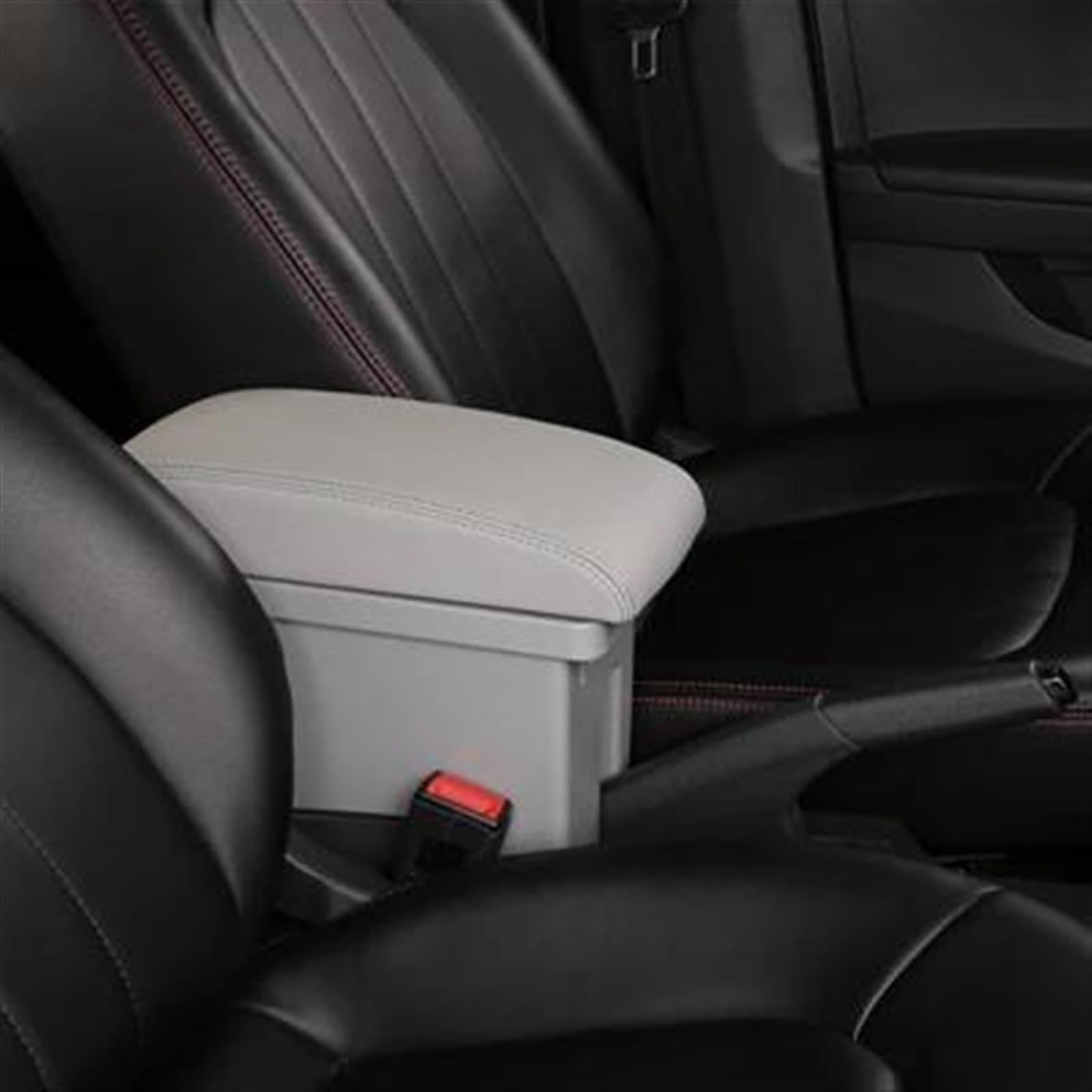 Armauflage Staufach Kompatibel Mit Peugeot 2008 Mittelkonsolen-Aufbewahrungsbox, Zweilagige Armlehnenbox, USB-Getränkehalter, Aschenbecher, Auto-Innenzubehör, 2008–2016, 2017, 2018, 2019(Styke Gray) von DZWDY