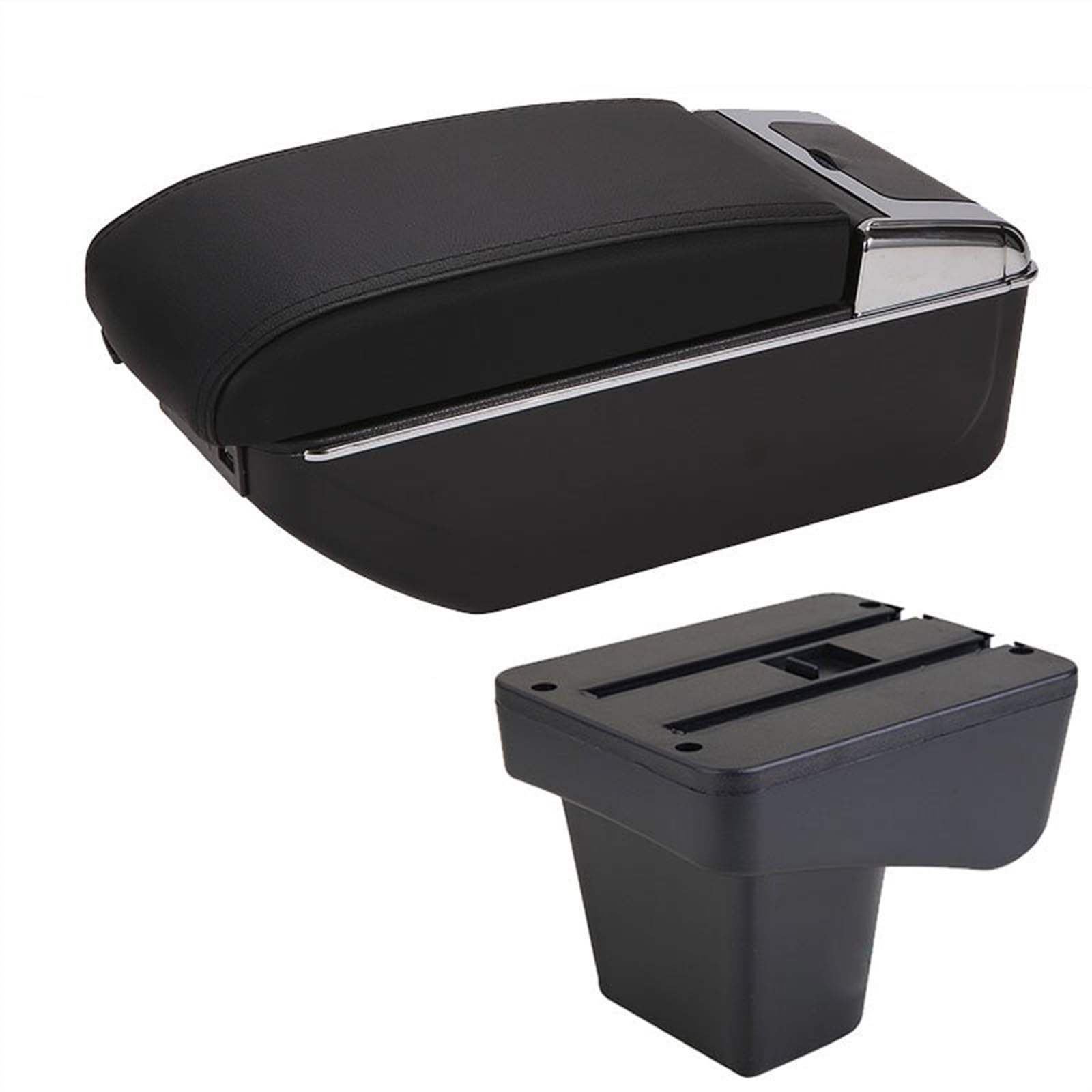 Armauflage Staufach Kompatibel Mit Suzuki Für Vitara 2008-2021 Armlehnenbox Doppelschichtig Zur Erhöhung Zentralen Aufbewahrungsbox Inhalte Mit Aschenbecher Getränkehalter USB-Schnittstelle(C style bl von DZWDY