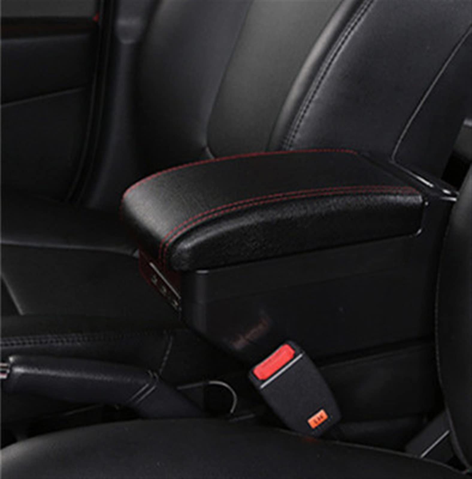 Armauflage Staufach Kompatibel Mit Toyota Für Spacio, Autositz-Armlehnen-Aufbewahrungsbox, Nachrüstteile, Mittelkonsole, Multifunktions-Armlehnen-Organizer-Box(Black red) von DZWDY