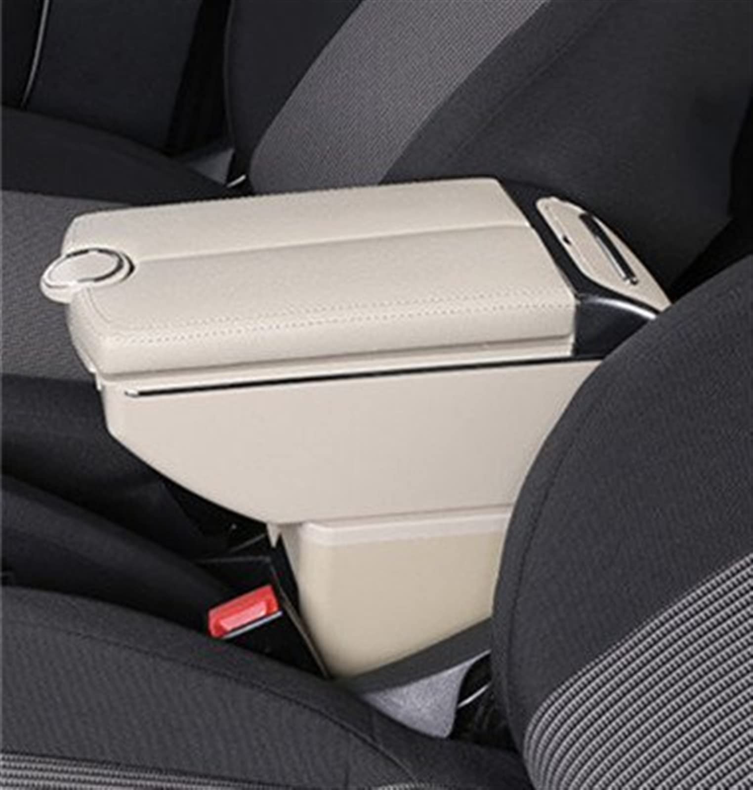 Armauflage Staufach Kompatibel Mit Toyota Für Wish Autositz-Armlehnenbox, Einziehbarer Zentraler Handlauf, Aufbewahrung, Aschenbecher, Getränkehalter, Dekoration, Aufbewahrungszubehör(Beige) von DZWDY