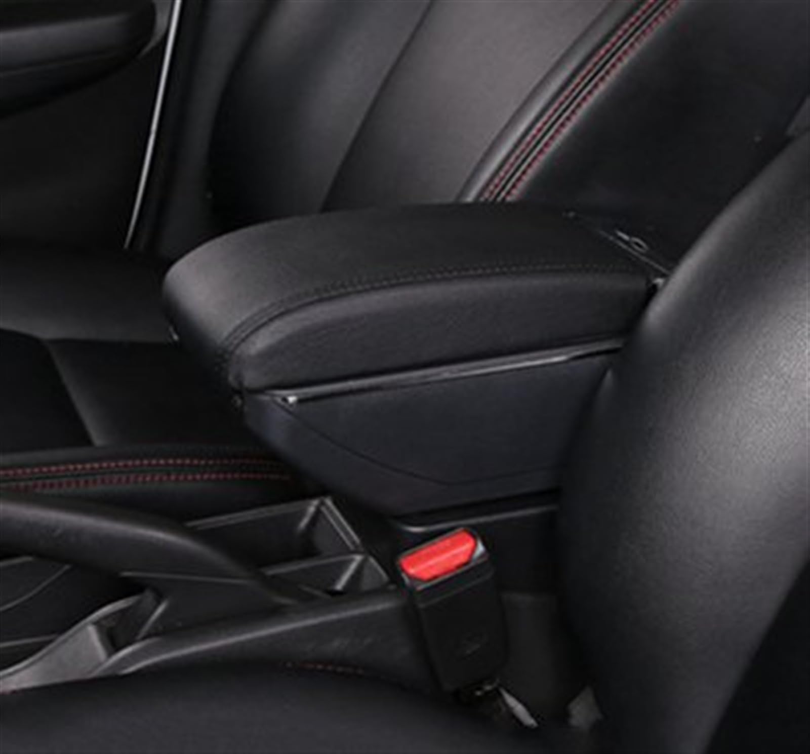 Armauflage Staufach Kompatibel Mit VW Für Vento Für POLO Mk5 6R 2012 2013–2017 2018 Mittelkonsolen-Armlehne, Auto-Armlehnenbox, Innenaufbewahrungsbox, Autozubehör(C2 Black line) von DZWDY