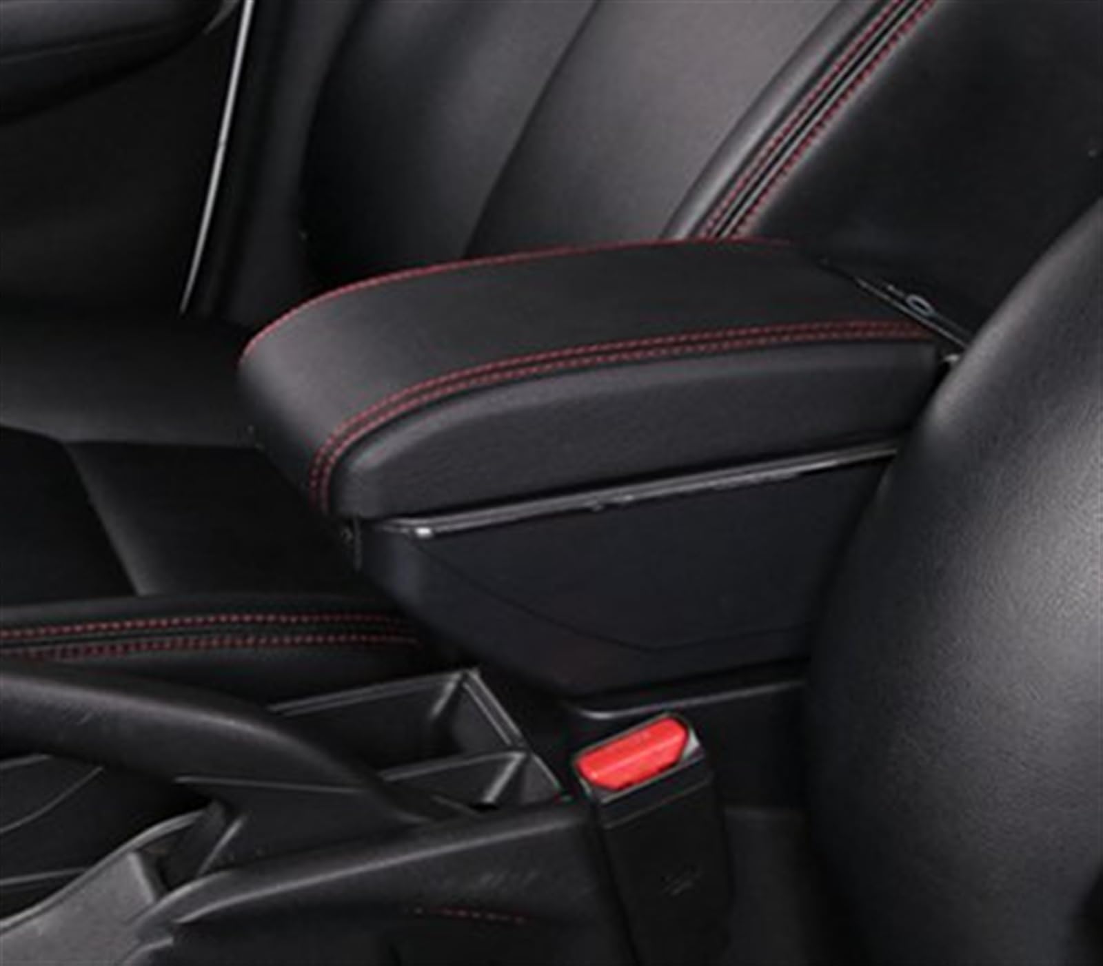 DZWDY Armauflage Staufach Kompatibel Mit Chevrolet Für Cruze 2015–2021 Auto-Armlehnenbox, Zentrale Aufbewahrung, Inhaltsbox, Zubehör, Innendetails, Großer Platz, Aschenbecher, USB(D1 red line) von DZWDY