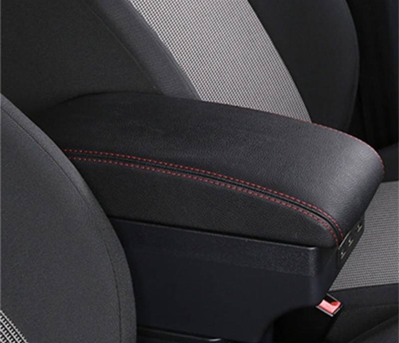 DZWDY Armauflage Staufach Kompatibel Mit Nissan Für Sentra Für Sylphy Mittelarmlehne Box Auto Central Store Mittelkonsole Box Aufbewahrungsbox Armlehne Organizer(Black red line) von DZWDY