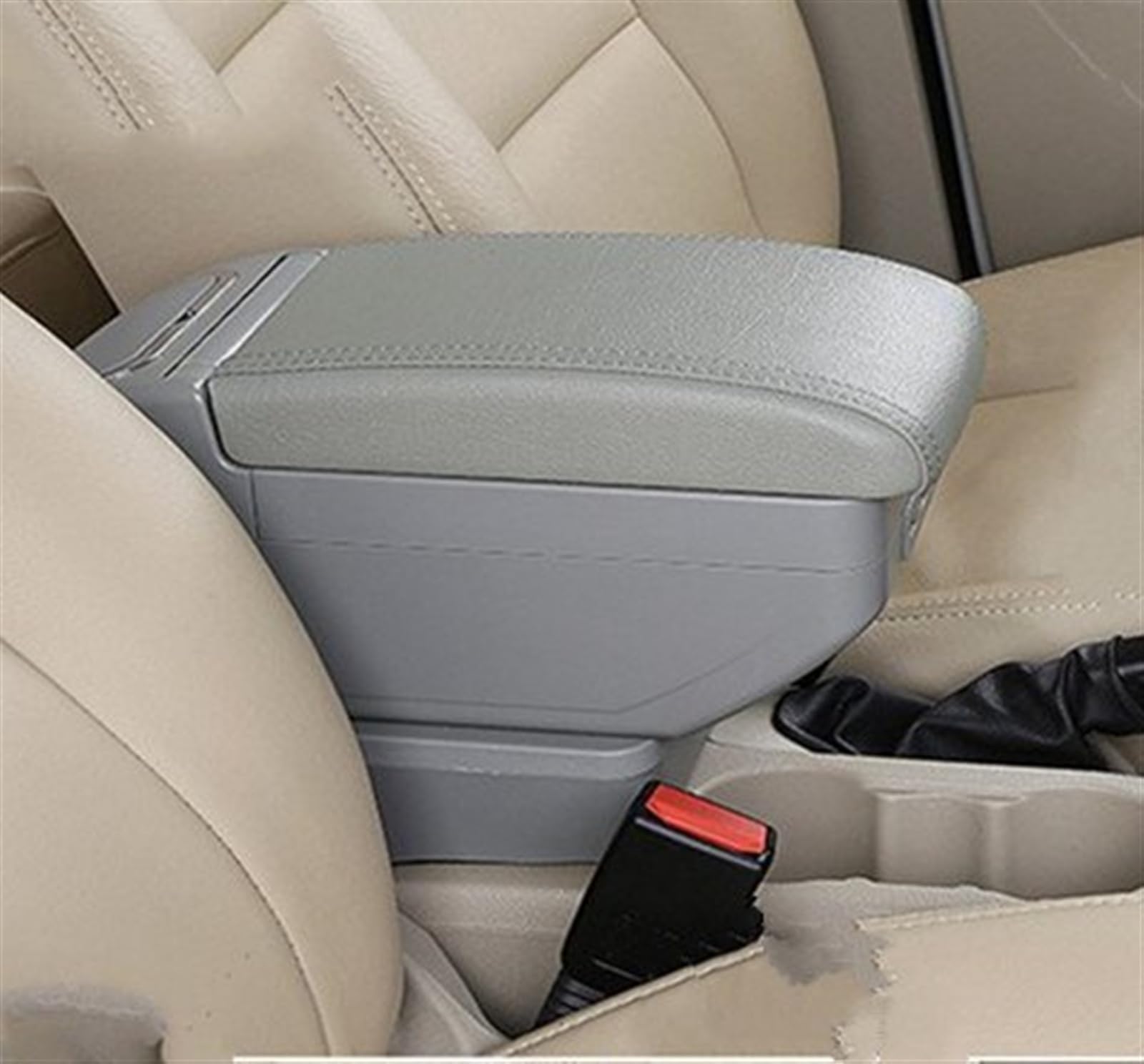 DZWDY Armauflage Staufach Kompatibel Mit Nissan Für Versa Für Tiida Für Sylphy Für Latio 2007 2008 2009 2010 2011, Auto-Armlehne, Zentrale Aufbewahrungsbox, 9 USB-Getränkehalter(Grey) von DZWDY