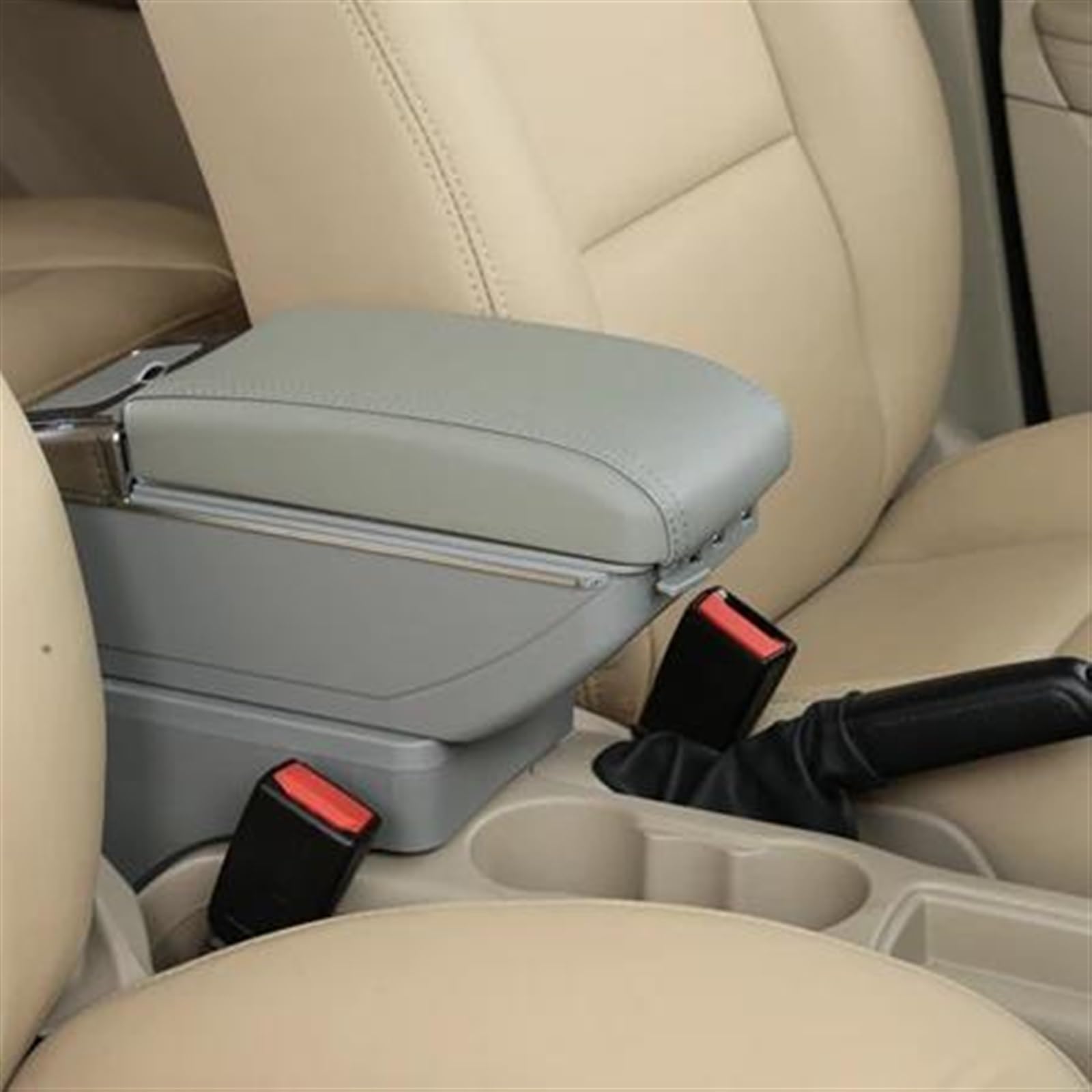 DZWDY Armauflage Staufach Kompatibel Mit Peugeot 206 207 2005–2010 2011 2012 2013, Auto-Armlehnenbox, Mittelkonsole, Aufbewahrungsbox, Armlehnen-Organizer, Handgelenkstütze Mit USB(C Styke Gray) von DZWDY