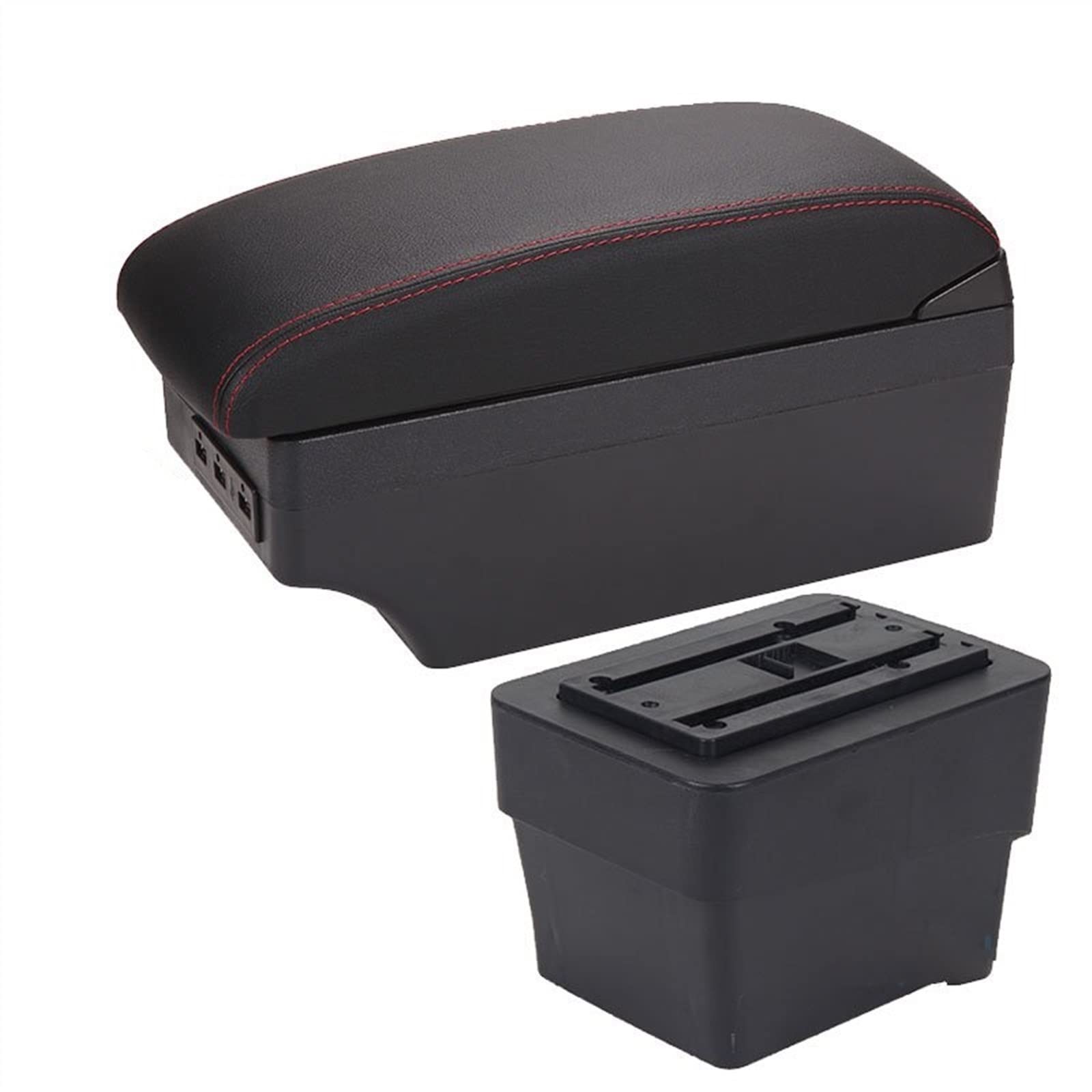 DZWDY Armauflage Staufach Kompatibel Mit Skoda Für Octavia 2014 2015 2016 2017 Auto-Innenraum 7USB Doppelschicht-Armlehnen-Aufbewahrungsbox Mittelkonsole Handlauf-Organizer(A1) von DZWDY