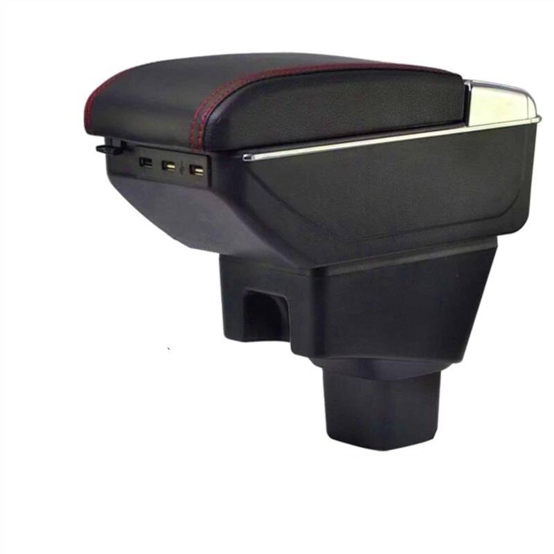 DZWDY Armauflage Staufach Kompatibel Mit Suzuki Für SX4 2007 2008 2009 2010 2011 2012 2013 Auto Armlehne Kissen Mittelkonsole Aufbewahrungsbox Handlauf Box Teile(Black red) von DZWDY