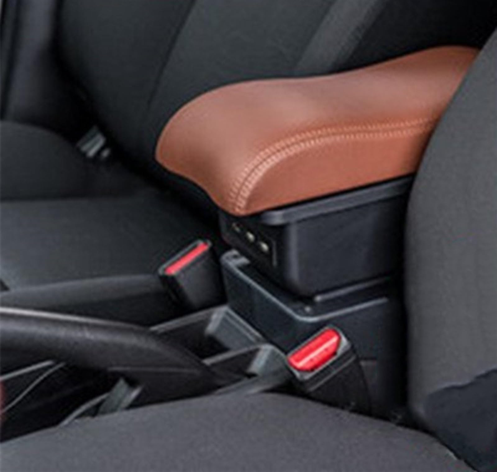 DZWDY Armauflage Staufach Kompatibel Mit Suzuki Für Swift 2005–2021 2022 2023, Auto-Armlehnen-Aufbewahrungsbox, Mittelkonsolen-Organizer, USB-Getränkehalter, Aschenbecher, Innenteile(C3 Brown) von DZWDY