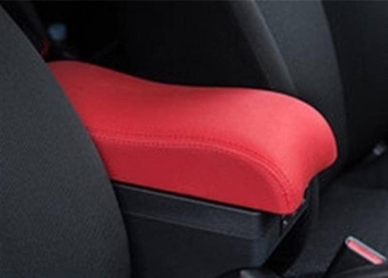 DZWDY Armauflage Staufach Kompatibel Mit Toyota Für Etios Auto-Armlehnenbox, Innenteile, Mittelkonsolen-Armlehnen, Aufbewahrungsbox Mit 7 USB-Leuchten, Doppellagiges Zubehör(Red) von DZWDY