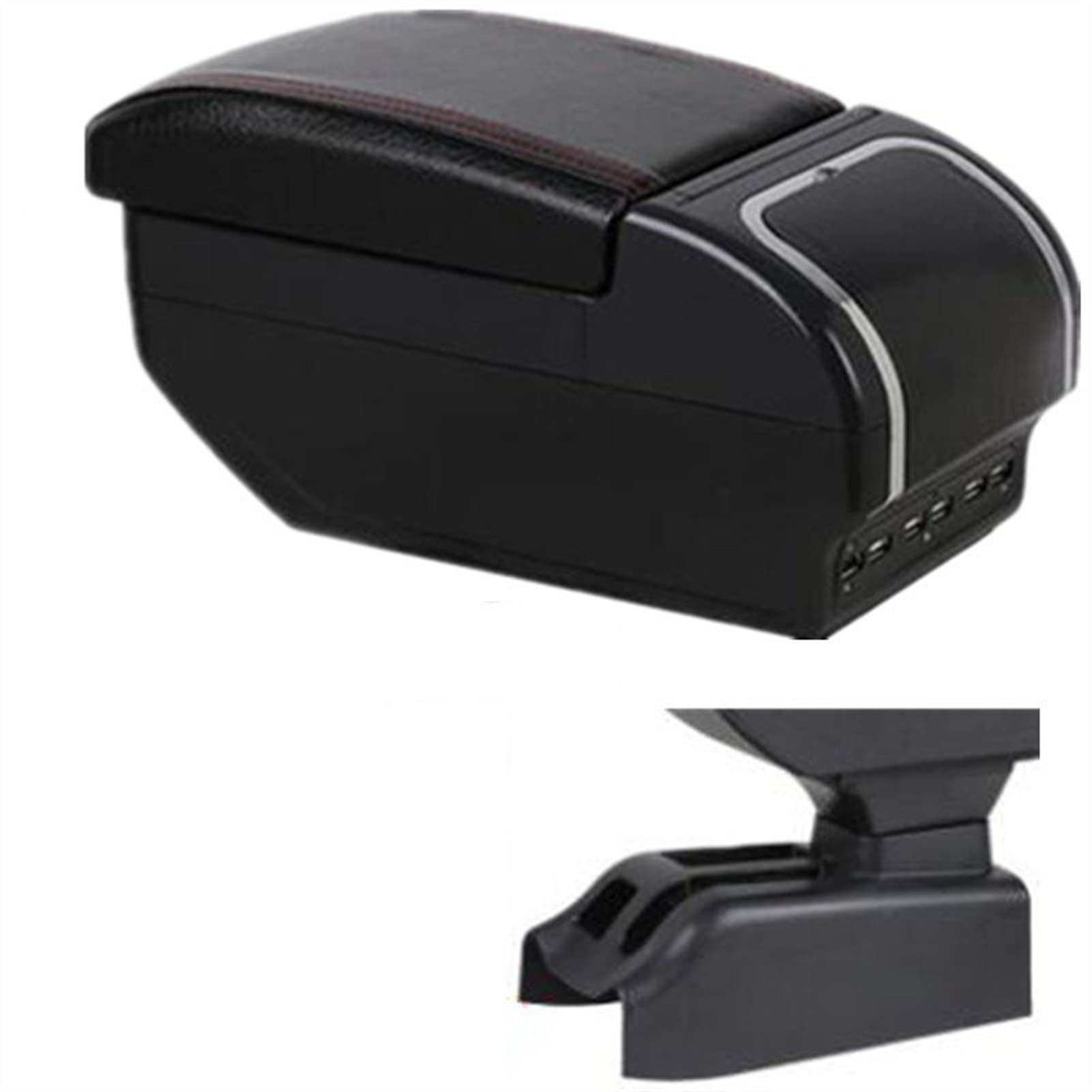 DZWDY Armauflage Staufach Kompatibel Mit VW Für Golf 4 MK4 1999 2000 2001 2002 2003 2004 2005 Auto Mittelarmlehne Konsolenbox Fahrerarmlehne Autozubehör(H Style All Black) von DZWDY