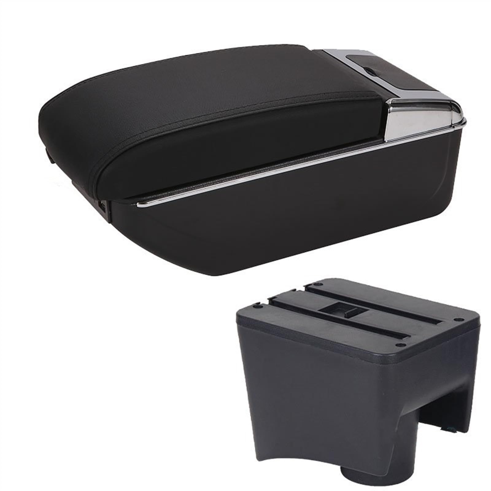 DZWDY Armauflage Staufach Kompatibel Mit VW Für Polo Mk5 6R Für Vento 2012 2013 2014 2015 2016 2017 2018 Auto-Aufbewahrungszubehör Mittelkonsole Organizer Armlehnenbox(A2) von DZWDY