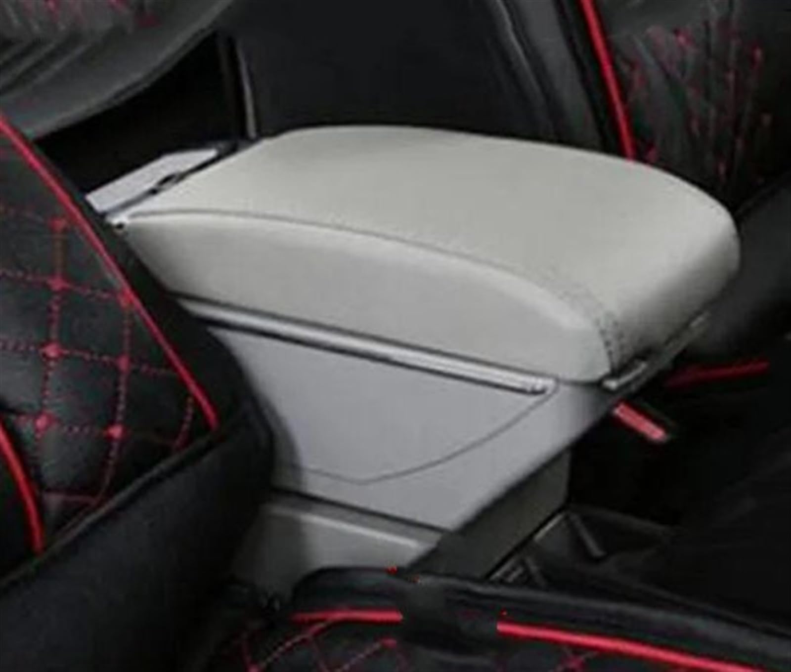 DZWDY Armauflage Staufach Kompatibel Mit VW Für Polo V 2009–2020 2012 2013 2014, Auto-Mittelkonsolen-Armlehnenbox, Modifikationszubehör, Doppelt Erhöht, Mit USB-Aufbewahrungsbox(Grey) von DZWDY