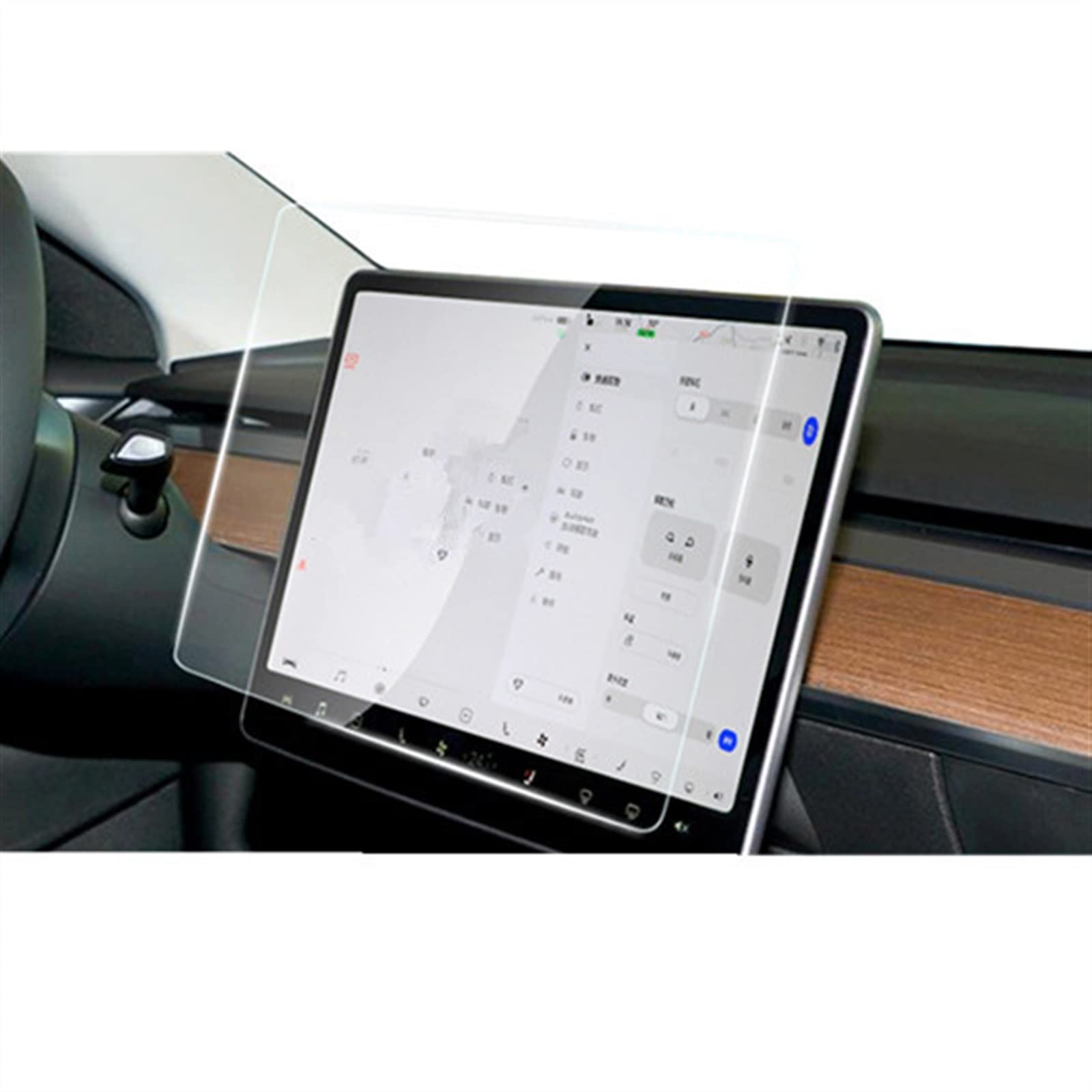 DZWDY AufkleberDekor GPS-Navigations-Touchscreen, Gehärtetes Glas, Mattes Gehärtetes Glas, Kompatibel Mit Tesla Für Model Y 2020 2021(HD) von DZWDY