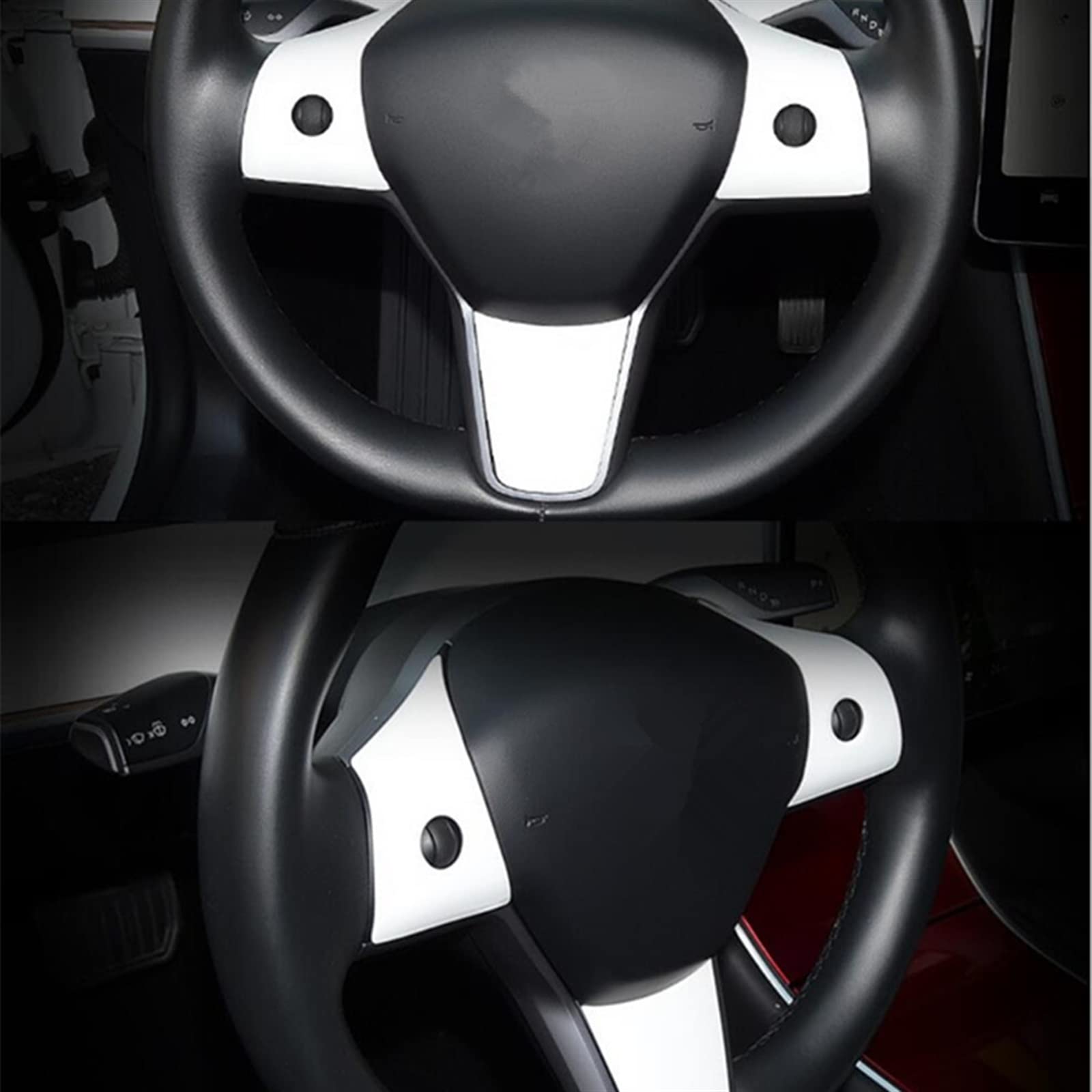 DZWDY AufkleberDekor Kompatibel Mit Tesla Für Model 3 2016 2017 2018 2019 Autoinnenraum Lenkradschutz Patch Panel Cover Trim Aufkleber(3) von DZWDY