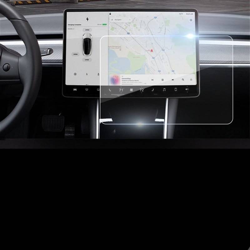 DZWDY AufkleberDekor Schutzfolie Navigation Auto GPS Schutzfolie Gehärtetes Glas Kompatibel Mit Tesla Für Model Y 2021 2022 2023(Frosting) von DZWDY