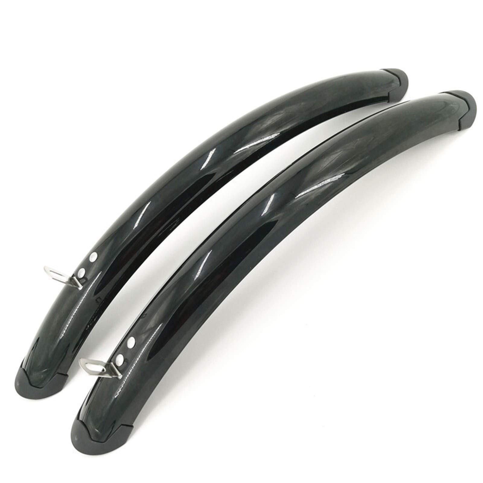 700c Rennrad Fahrrad vorne hintere Fender Retro Fahrrad Feste Gang Fahrrad Kotflügel Fahrrad Praktische Teile Silber schwarz DaJiKan (Color : Black 1pair) von DaJiKan