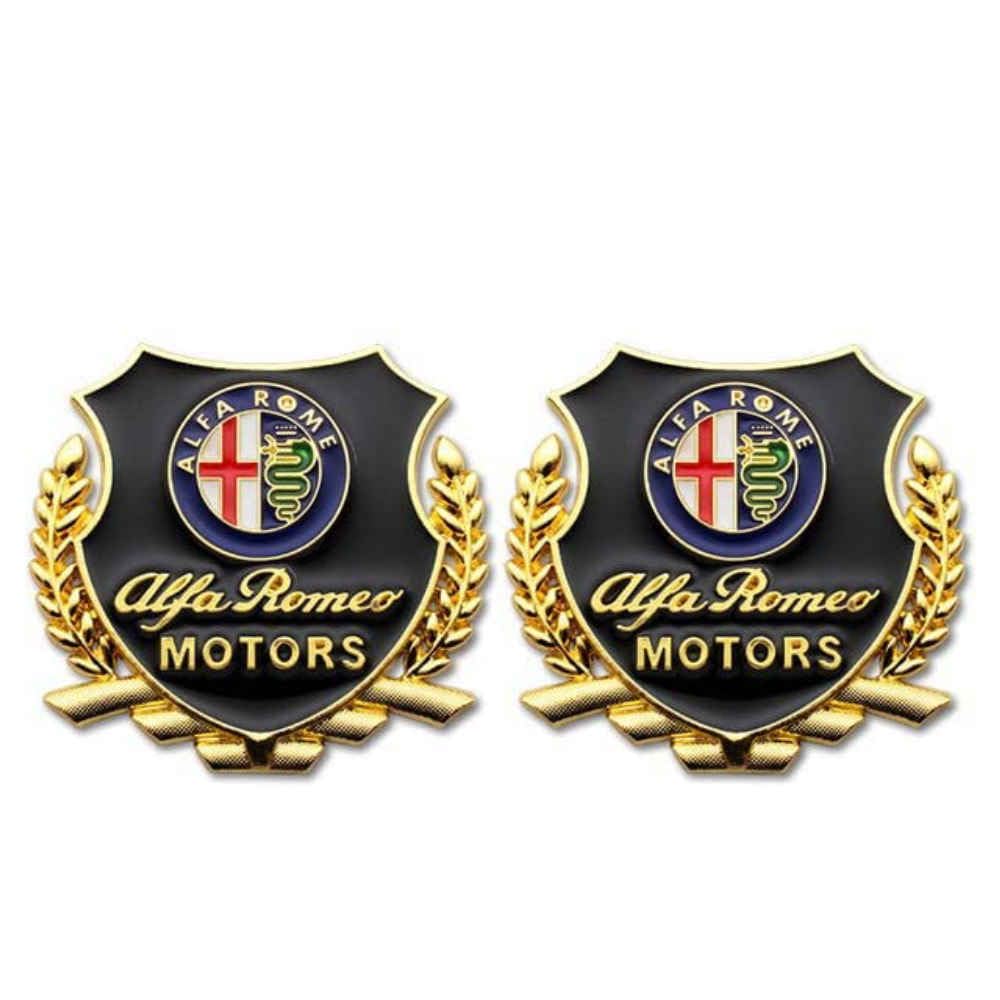 Auto 3D Metall Emblem Aufkleber, für Alfa Romeo Giulia Giulietta Mito Stelvio 159 156 147 Karosserie Seitenfenster Aufkleber Zubehör,normal-Gold von DabbOo