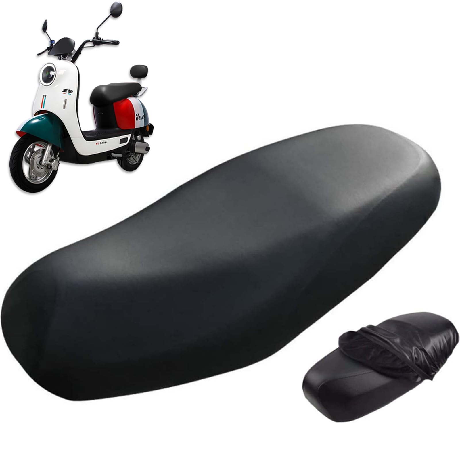 DabbOo Motorrad SitzbezüGe Aus Leder, Universeller Motorrad Sitzbezug Wasserdichter Und Sonnenschutz Motorrad Sitzbankbezug Premium Leder Motorrad Sitzbezug FüR Alle Jahreszeiten, MTCZT-17 von DabbOo