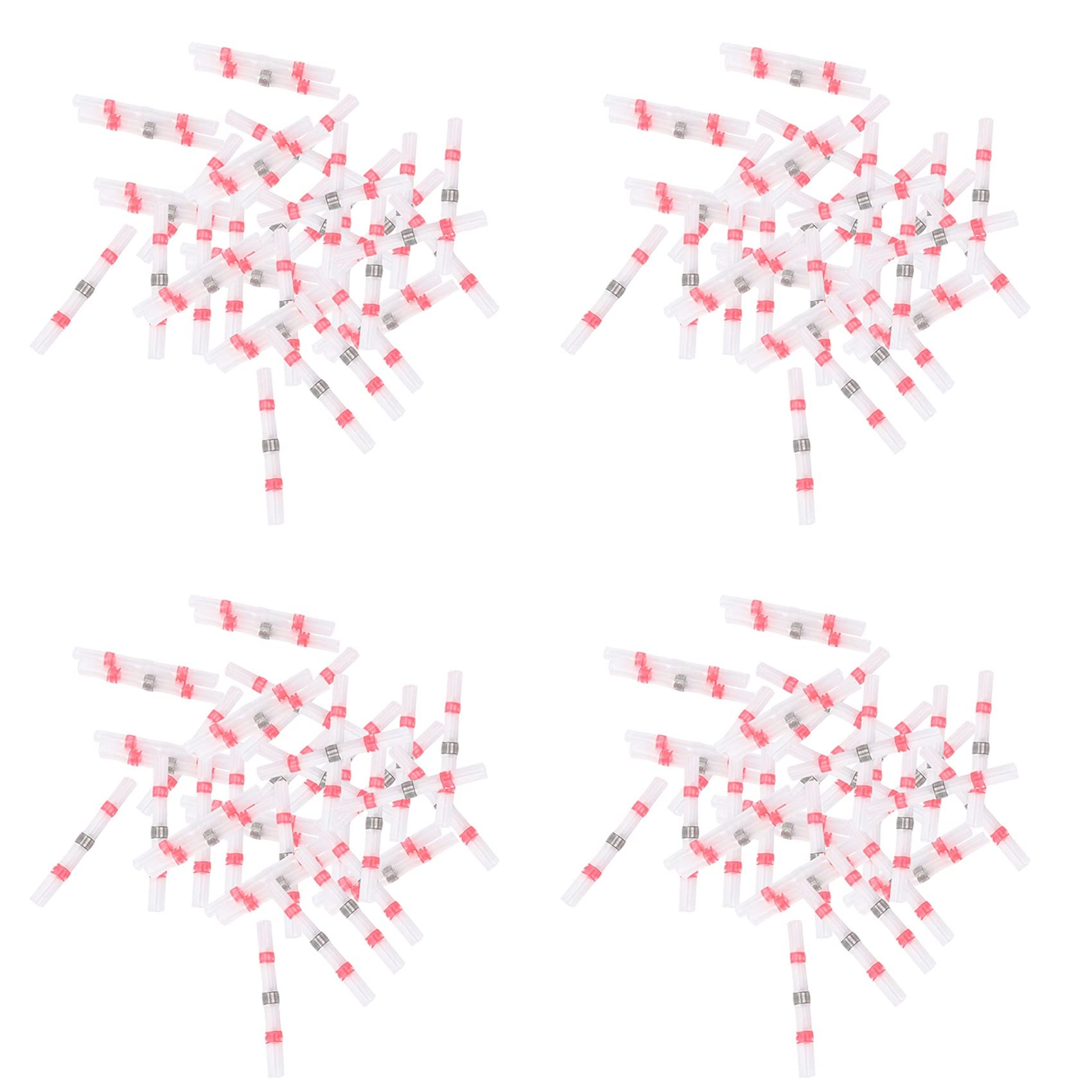 Daijianbin 200 Stücke Solder Seal Wire Connectors, SchrumpfstoßVerbinder Wasserdicht Isolierte Elektrische StoßKlemmen für Automotive Marine, 22-18 Awg, Rot von Daijianbin