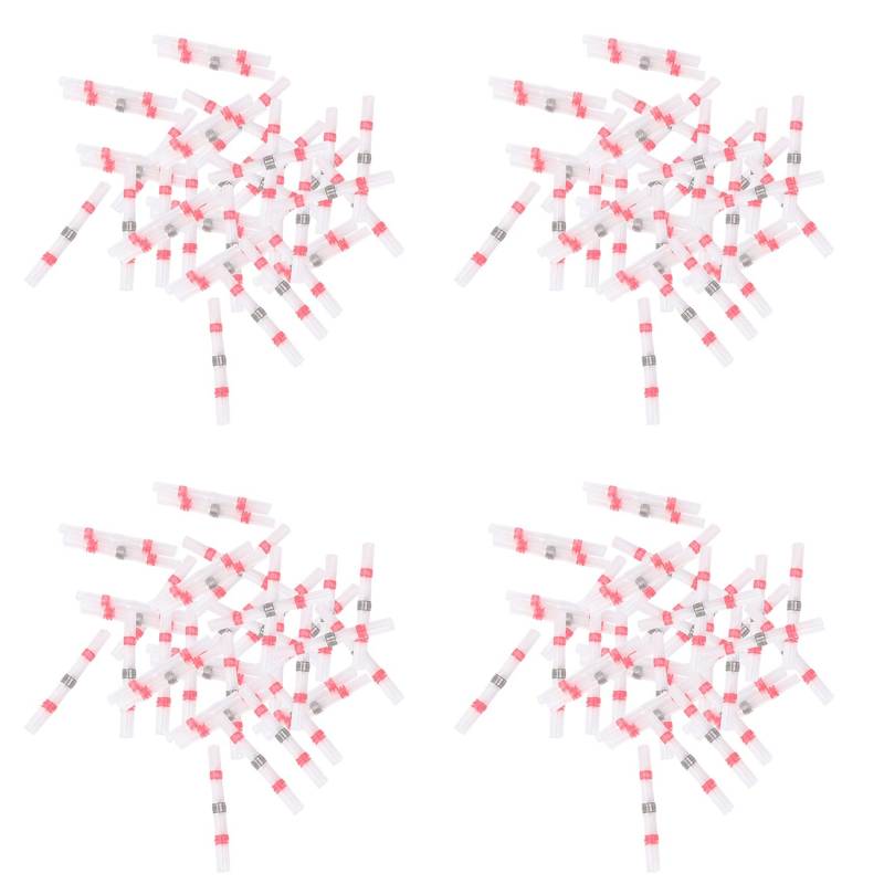Daijianbin 200 Stücke Solder Seal Wire Connectors, SchrumpfstoßVerbinder Wasserdicht Isolierte Elektrische StoßKlemmen für Automotive Marine, 22-18 Awg, Rot von Daijianbin