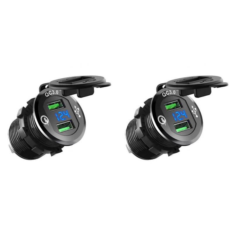 Daijianbin 2X Qc3.0 Dual USB Ladebuchse, Universal Auto Anschluss Adapter USB LadegeräT 12-24V von Daijianbin