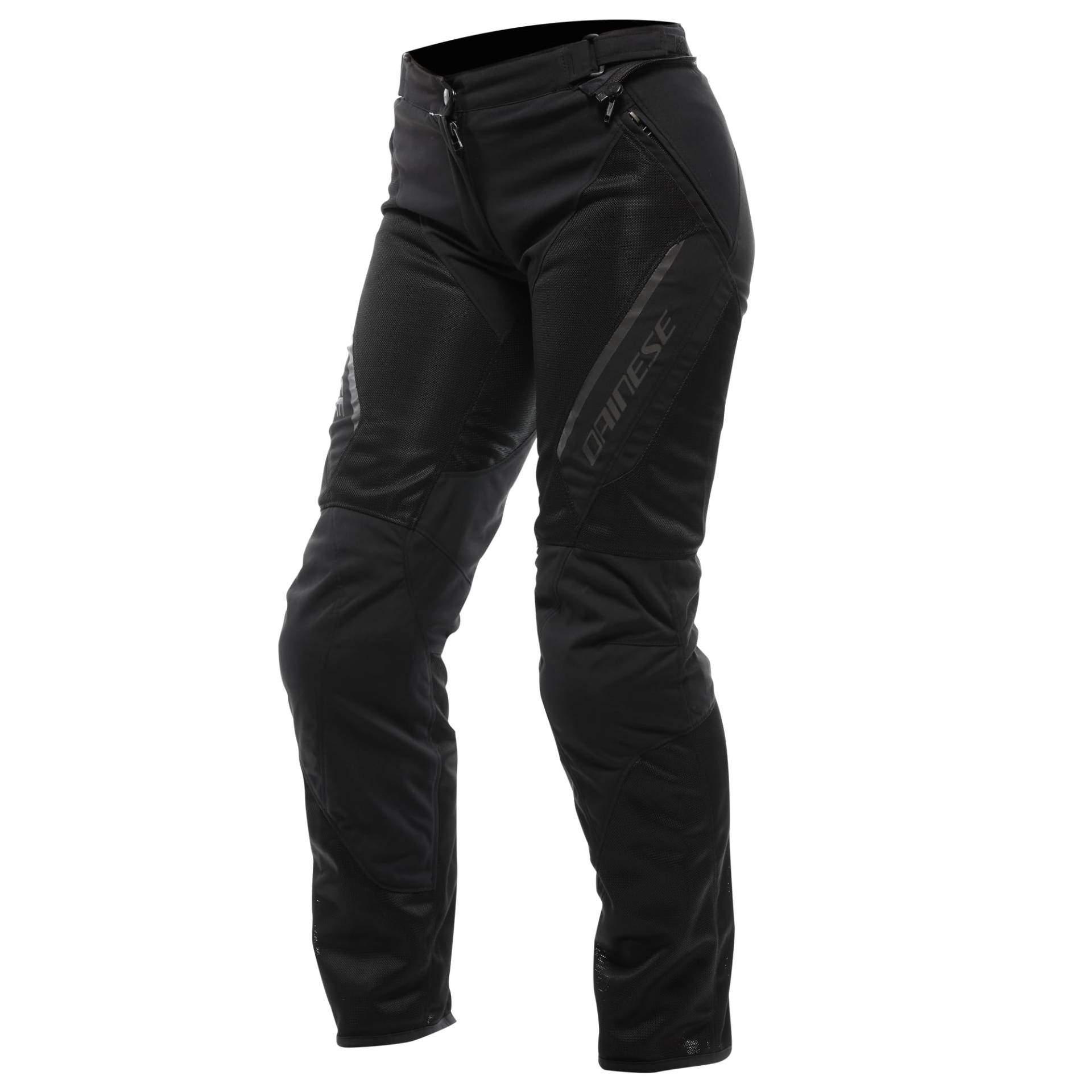 Dainese - Drake 2 Super Air Tex Pants Wmn, Belüftete Motorradhose, Stoff, für die Sommer-Saison, mit abnehmbaren Protektoren, Frau, Schwarz/Schwarz, 40 von Dainese