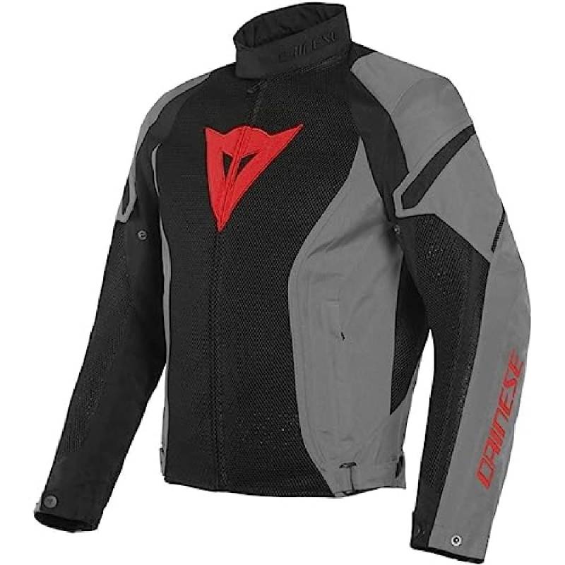 Dainese Air Crono 2 Tex Jacket, Motorradjacke Sommer Atmungsaktiv, Herren, Schwarz/Charcoal-Gray/Charcoal-Gray, 48 von Dainese