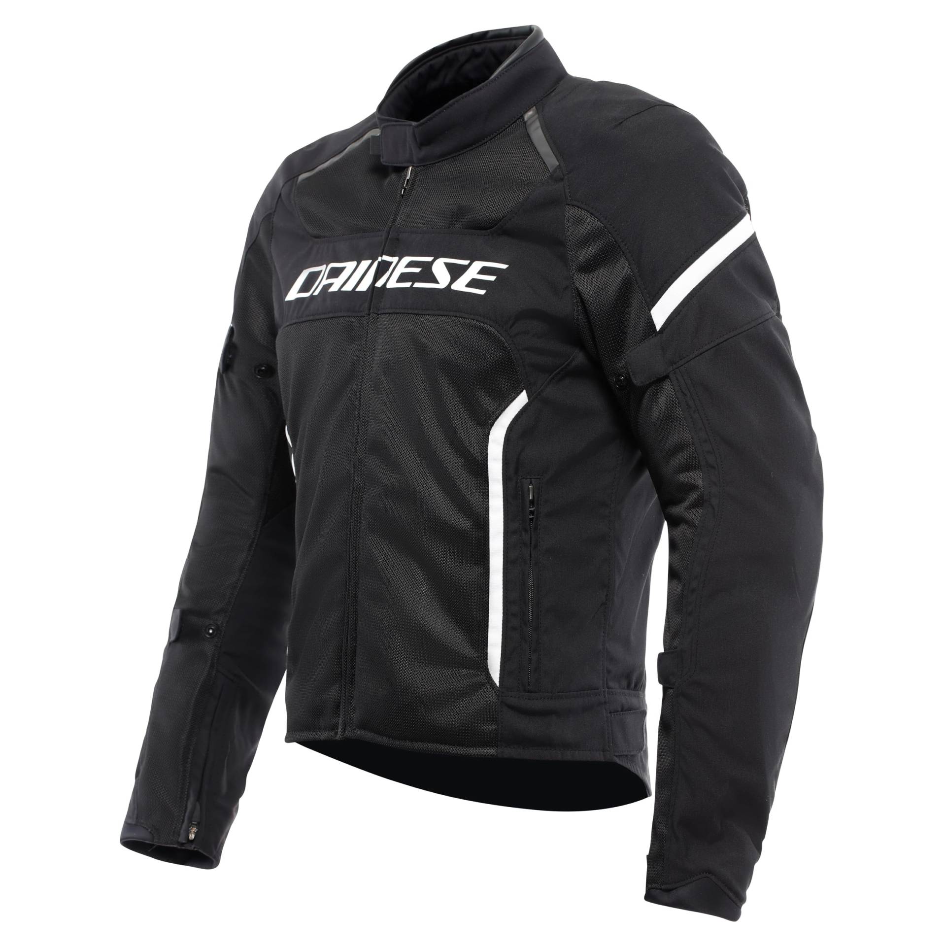 Dainese - Air Frame 3 Tex Jacket, Sommer-Motorradjacke mit herausnehmbarem, winddichtem Innenfutter, Mann, Schwarz/Schwarz/Weiß, 52 von Dainese