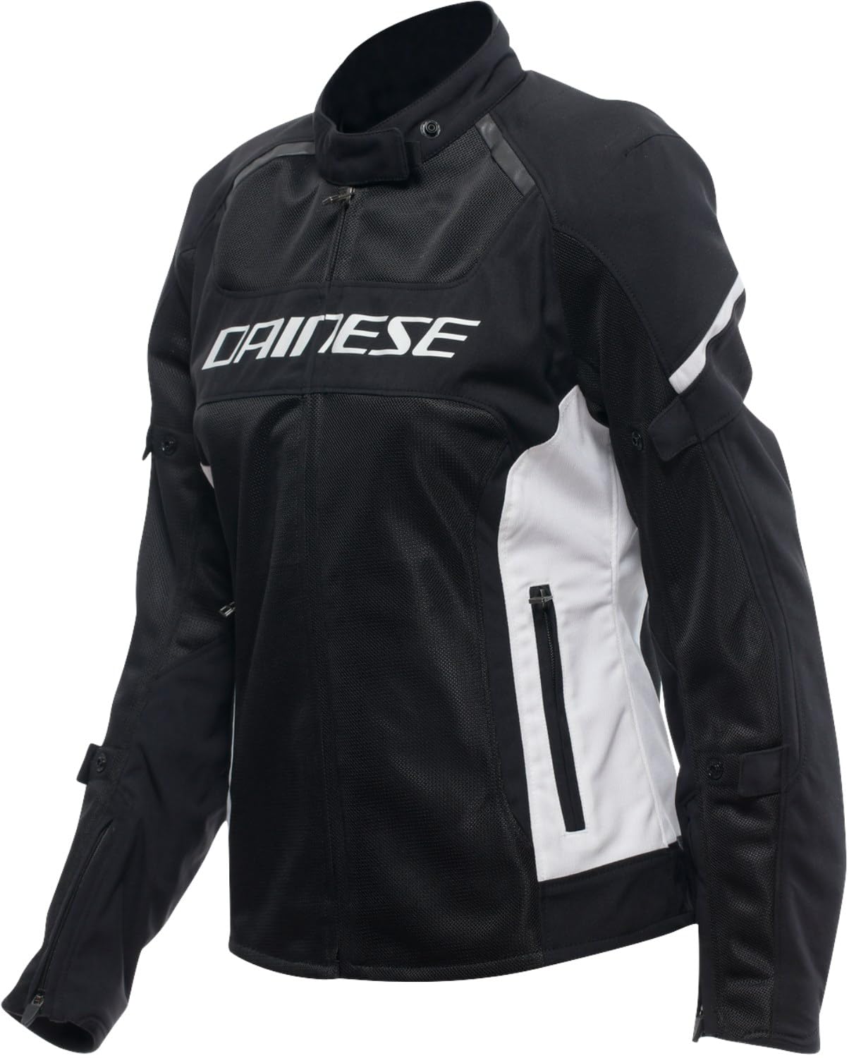 Dainese - Air Frame 3 Tex Jacket Wmn, Sommer-Motorradjacke mit herausnehmbarem, winddichtem Innenfutter, Frau, Schwarz/Weiß/Weiß, 52 von Dainese