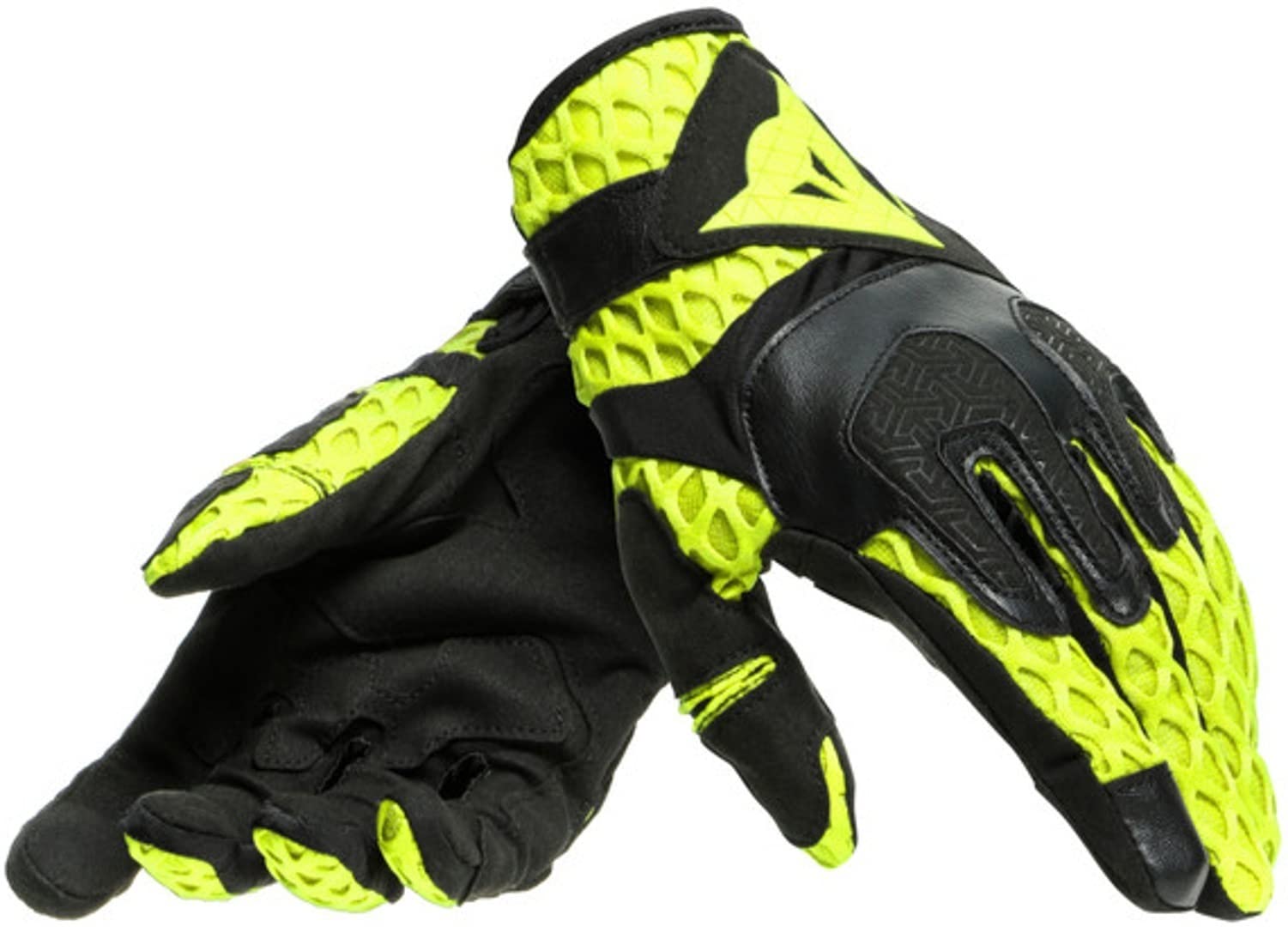 Dainese Air-Maze Unisex Gloves, Motorradhandschuhe Sommer Textil, für Damen und Herren, Schwarz/Fluo-Gelb, M von Dainese