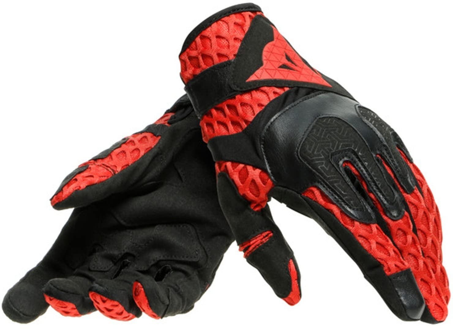 Dainese Air-Maze Unisex Gloves, Motorradhandschuhe Sommer Textil, für Damen und Herren, Schwarz/Rot, L von Dainese