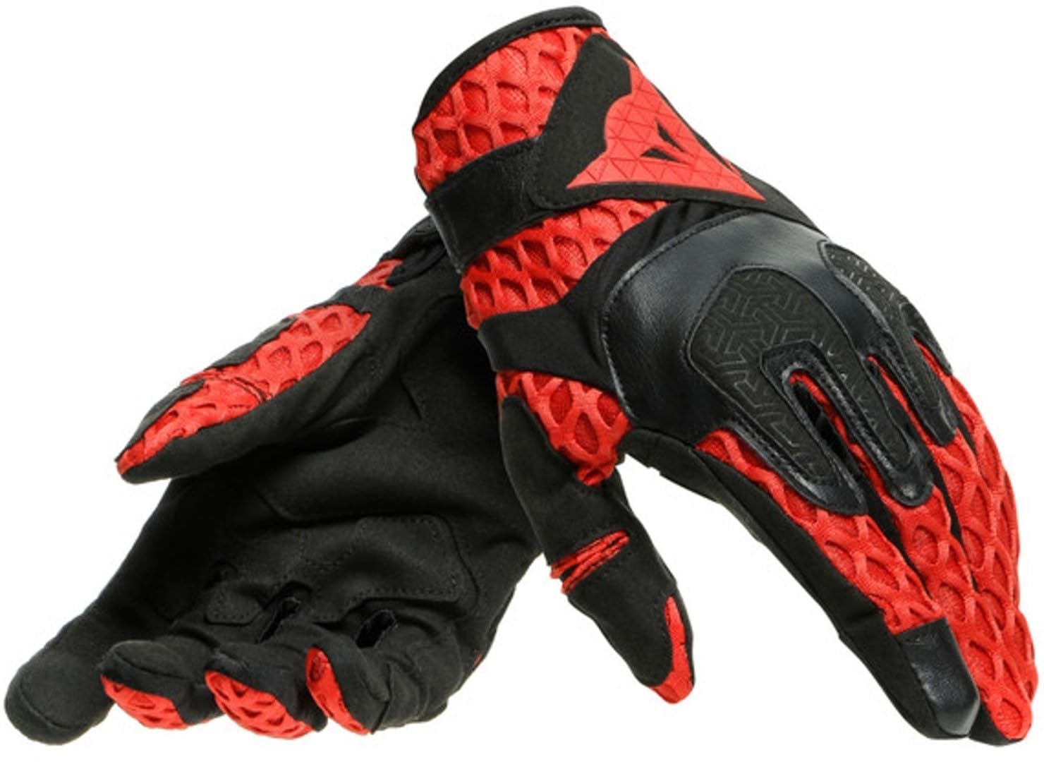 Dainese Air-Maze Unisex Gloves, Motorradhandschuhe Sommer Textil, für Damen und Herren, Schwarz/Rot, S von Dainese