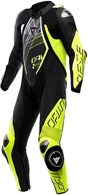 Dainese Audax D-Zip, Lederkombi 1tlg. perforiert - Schwarz/Neon-Gelb/Weiß - 44 von Dainese