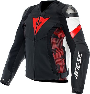 Dainese Avro 5, Lederjacke - Schwarz/Rot/Weiß - 48 von Dainese