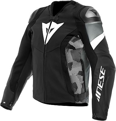 Dainese Avro 5, Lederjacke - Schwarz/Weiß/Dunkelgrau - 46 von Dainese