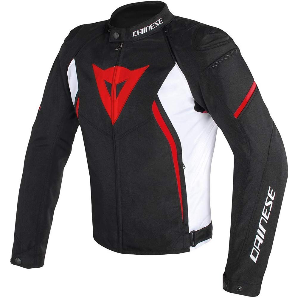 Dainese Herren Avro D2 Tex Jacket Motorradjacke, Schwarz/Weiß/Rot, 48 EU von Dainese